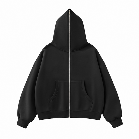 Hoodie Boxy zippé polaire homme avec l’œuvre Witness de Bandit, issue de sa série réalisée en Palestine.