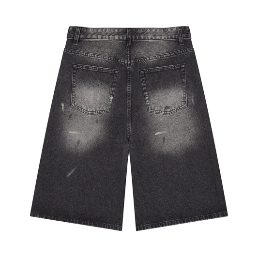Short en denim Wide Leg Vintage homme de la collection Les Basics en coton premium, style intemporel par Therapy For Earth. Dos