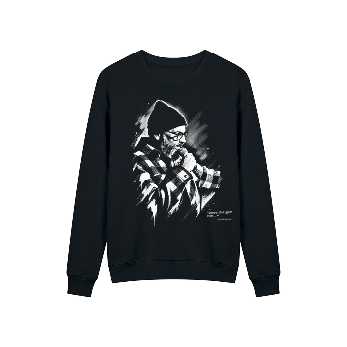 SWEAT OVERSIZE UNISEXE « PIERRE METZGER » – COTON MÉLANGÉ 350 G/M² | CENSURE