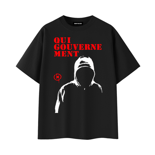 T-SHIRT OVERSIZE « QUI GOUVERNE MENT » – LE JUSTICIER