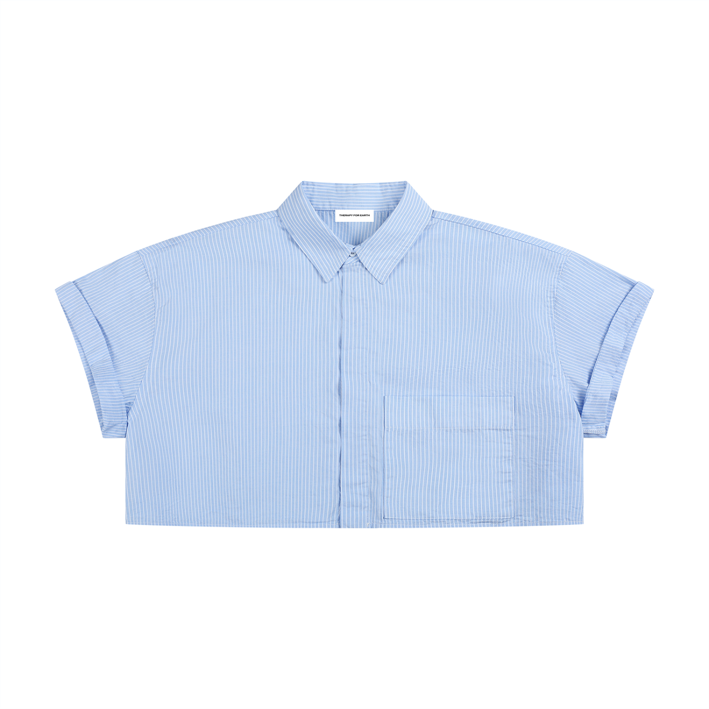 WOMEN'S 100% COTTON CROPPED STRIPED SHIRT