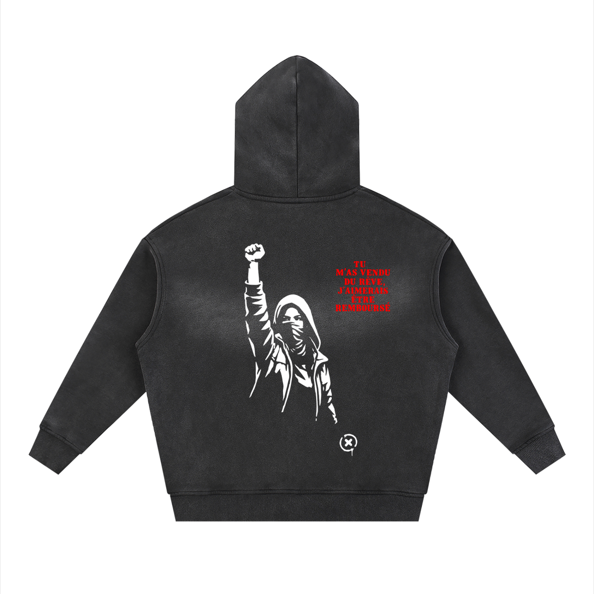 SWEAT ZIPPÉ OVERSIZE SUNFADE « REMBOURSÉ » – LE JUSTICIER
