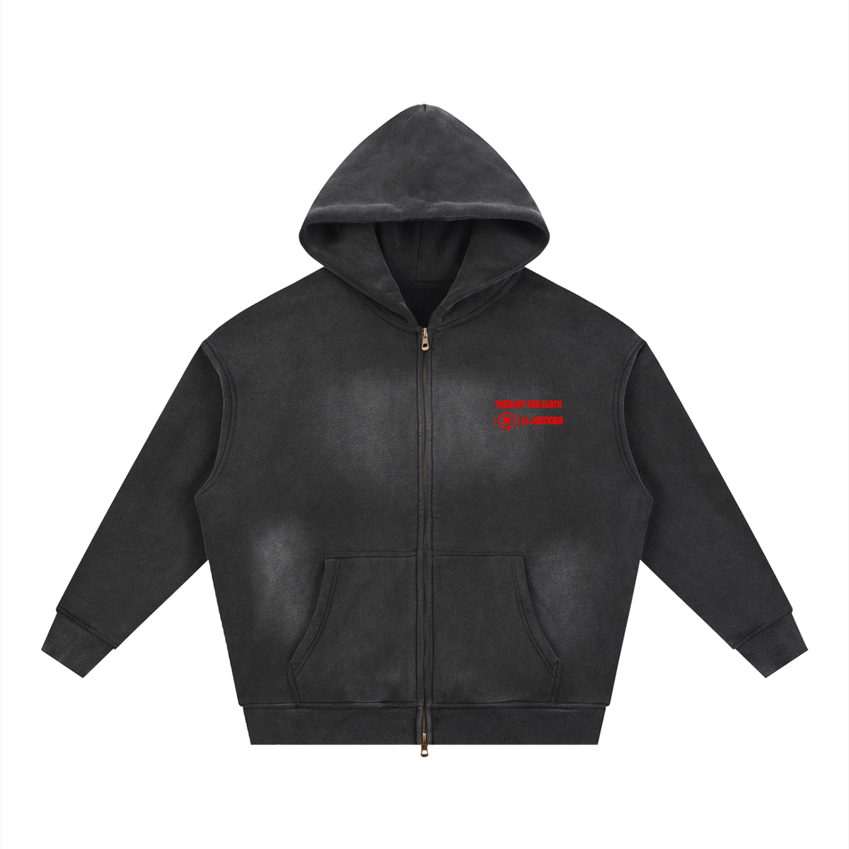 SWEAT ZIPPÉ OVERSIZE SUNFADE « REMBOURSÉ » – LE JUSTICIER