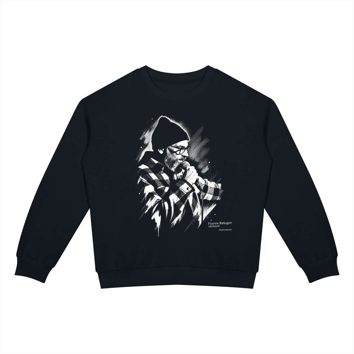 SWEAT OVERSIZE UNISEXE « PIERRE METZGER » – COTON MÉLANGÉ 350 G/M² | CENSURE