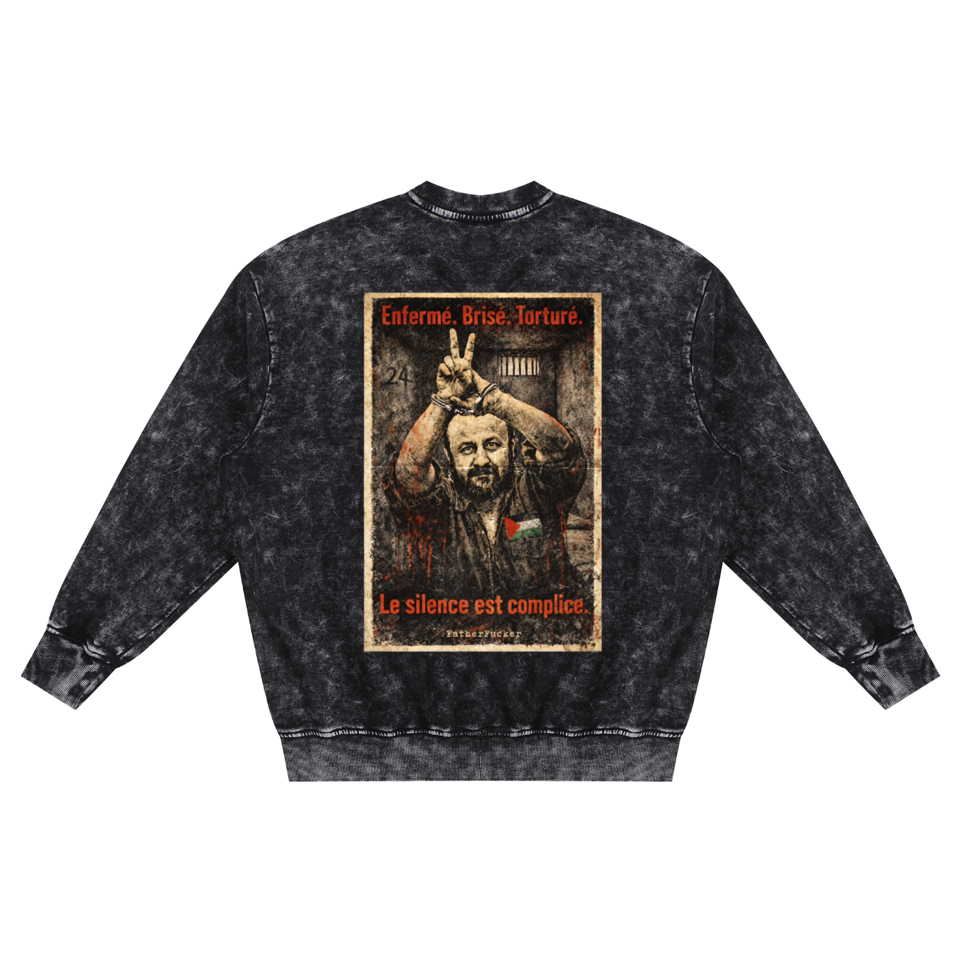 SWEATSHIRT OVERSIZE SNOW WASH 100% COTON 360 G/M² – VISUEL FATHERFUCKER