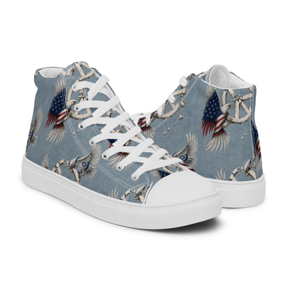 Baskets montantes en toile homme profil