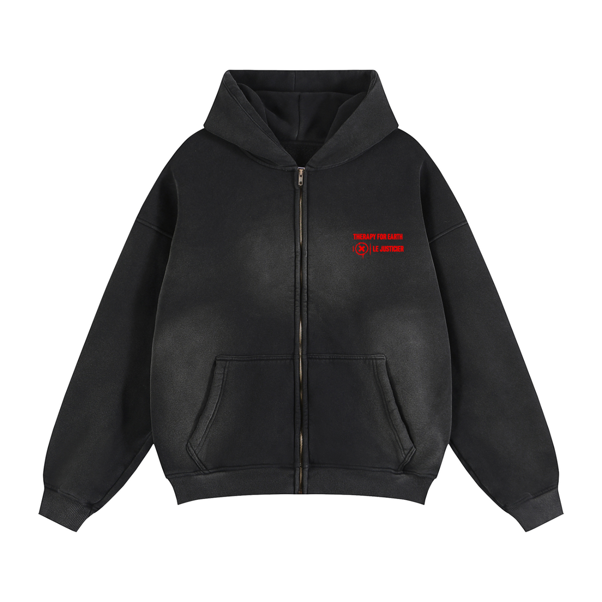 SWEAT ZIPPÉ OVERSIZE SUNFADE « REMBOURSÉ » – LE JUSTICIER