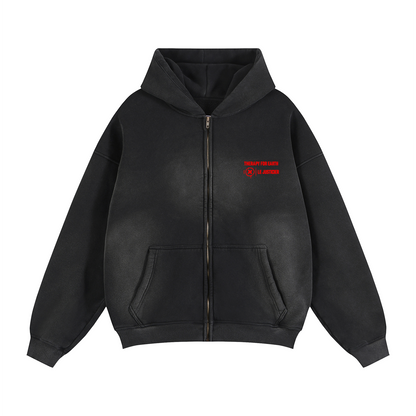 SWEAT ZIPPÉ OVERSIZE SUNFADE « REMBOURSÉ » – LE JUSTICIER