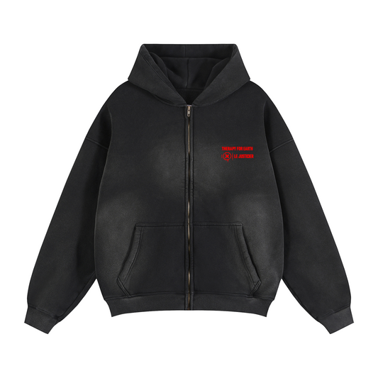 SWEAT ZIPPÉ OVERSIZE SUNFADE « REMBOURSÉ » – LE JUSTICIER
