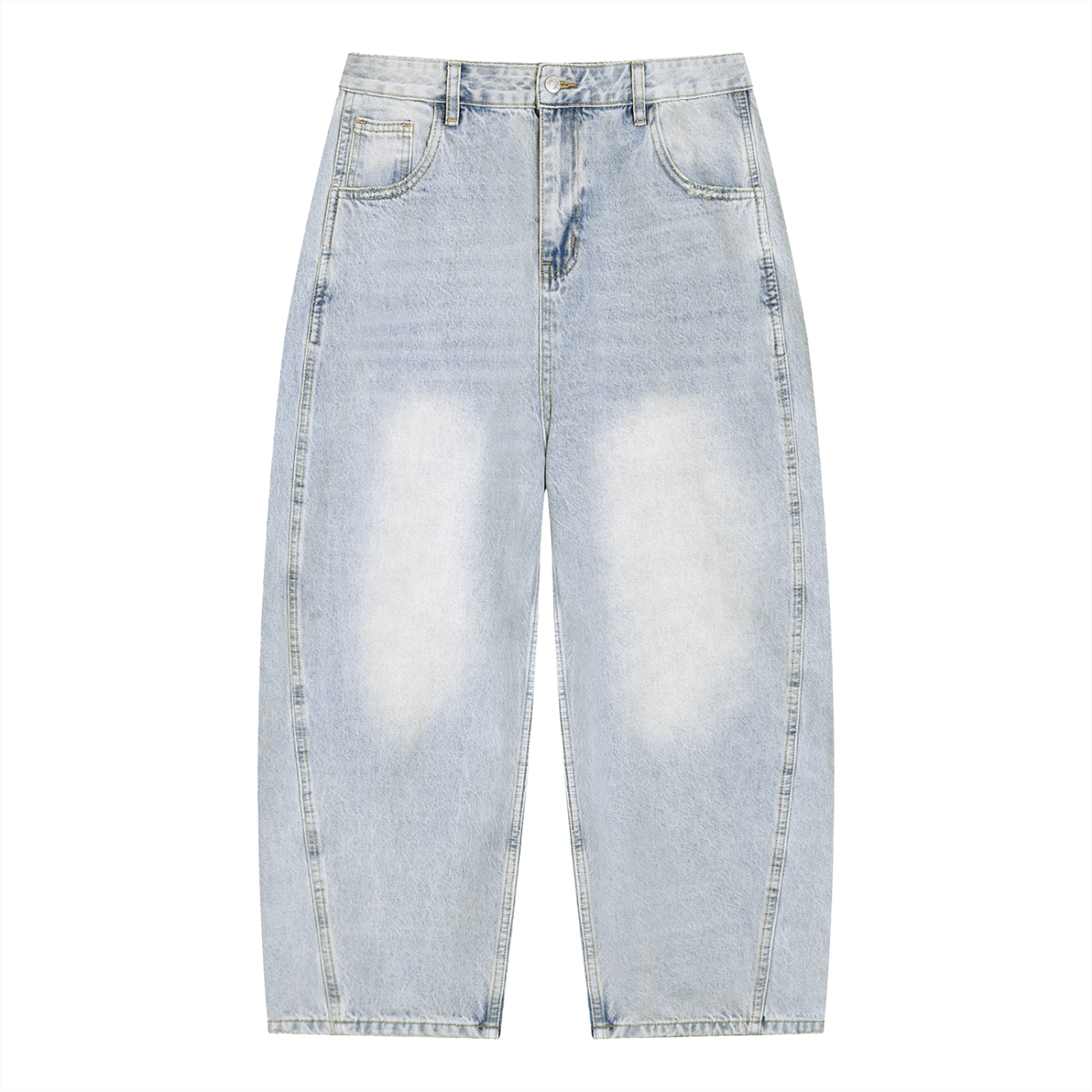 Jean Barrel Leg Sunfade Vintage homme en denim épais de la collection Les Basics par Therapy For Earth.