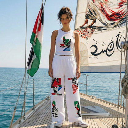 PANTALON WIDE LEG ÉPAIS UNISEXE couleur palestine 2