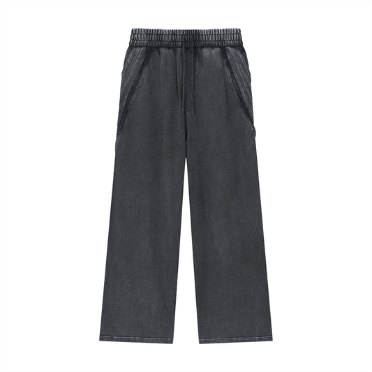 Pantalon de survêtement loose en coton épais – Snow washed