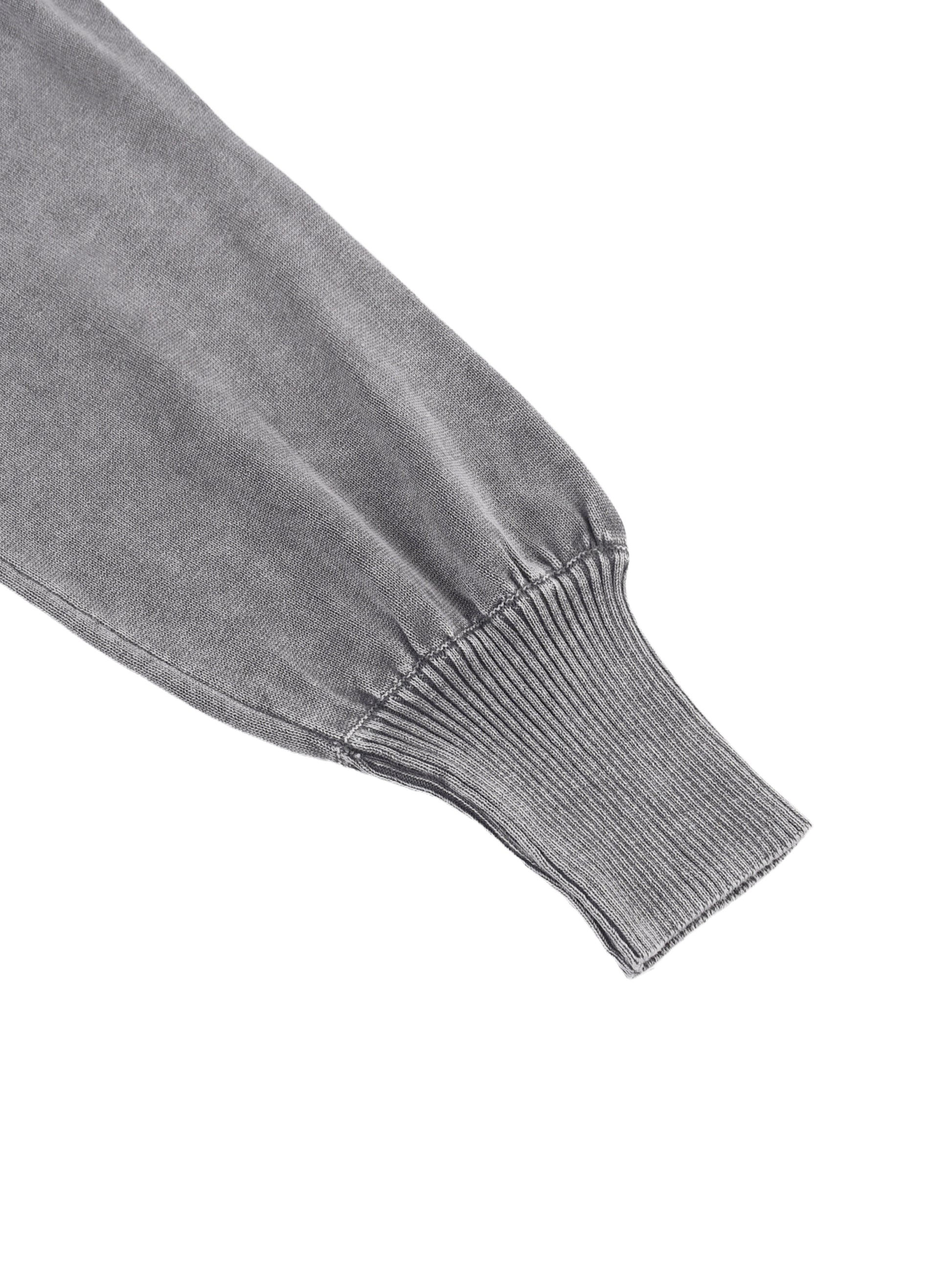 Pull court éco-réponsable coton naturel vue de face manches ballon