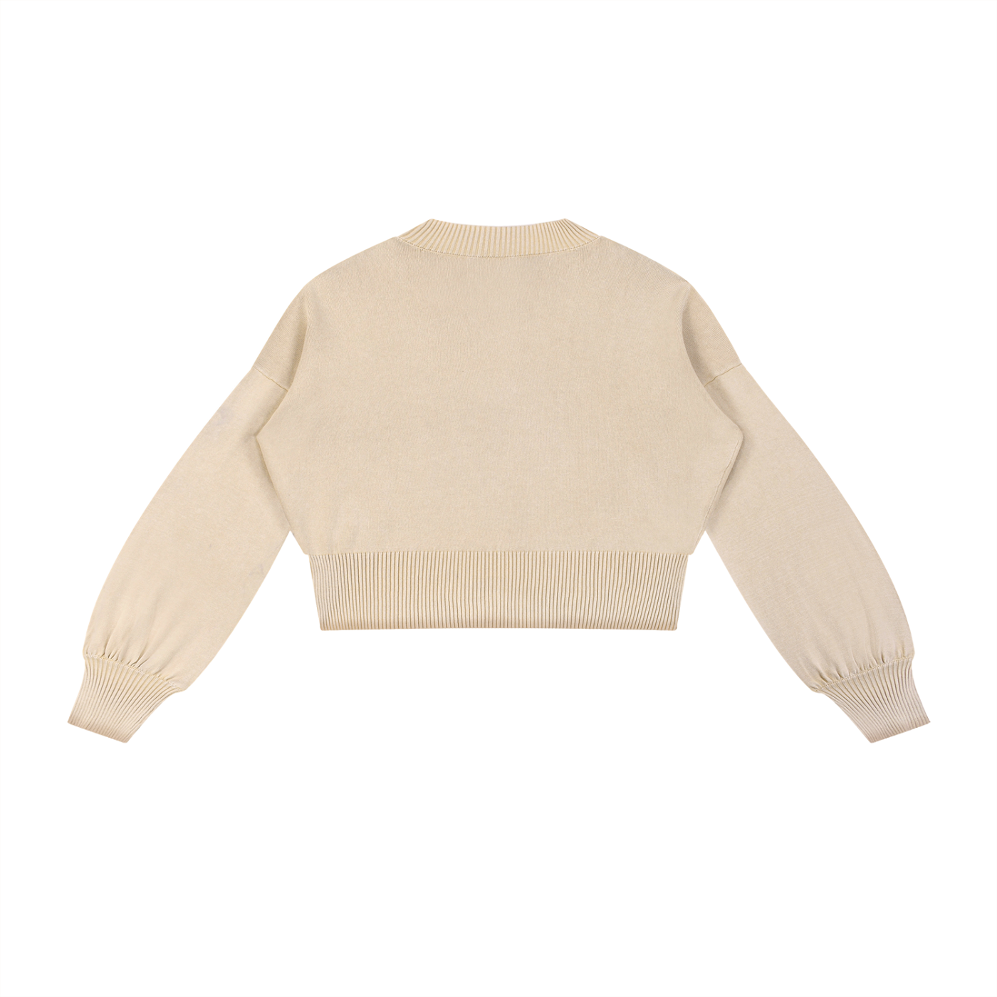 Pull court coton naturel vue de dos style minimaliste
