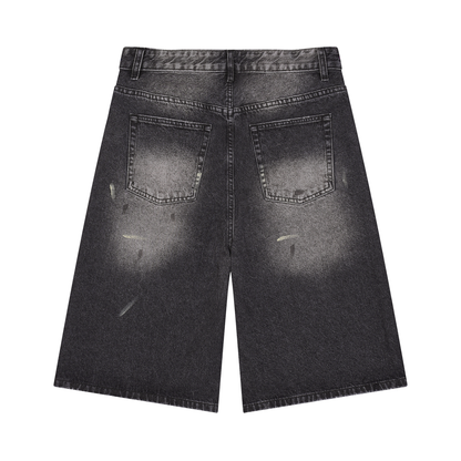 Short en denim Wide Leg Vintage homme de la collection Les Basics en coton premium, style intemporel par Therapy For Earth. Dos