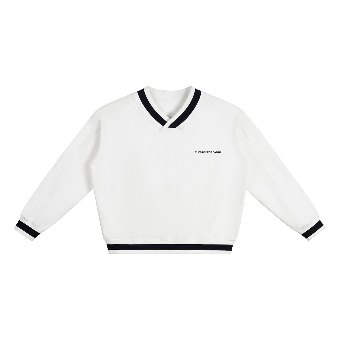 Sweat Contrasté en Coton Épais 