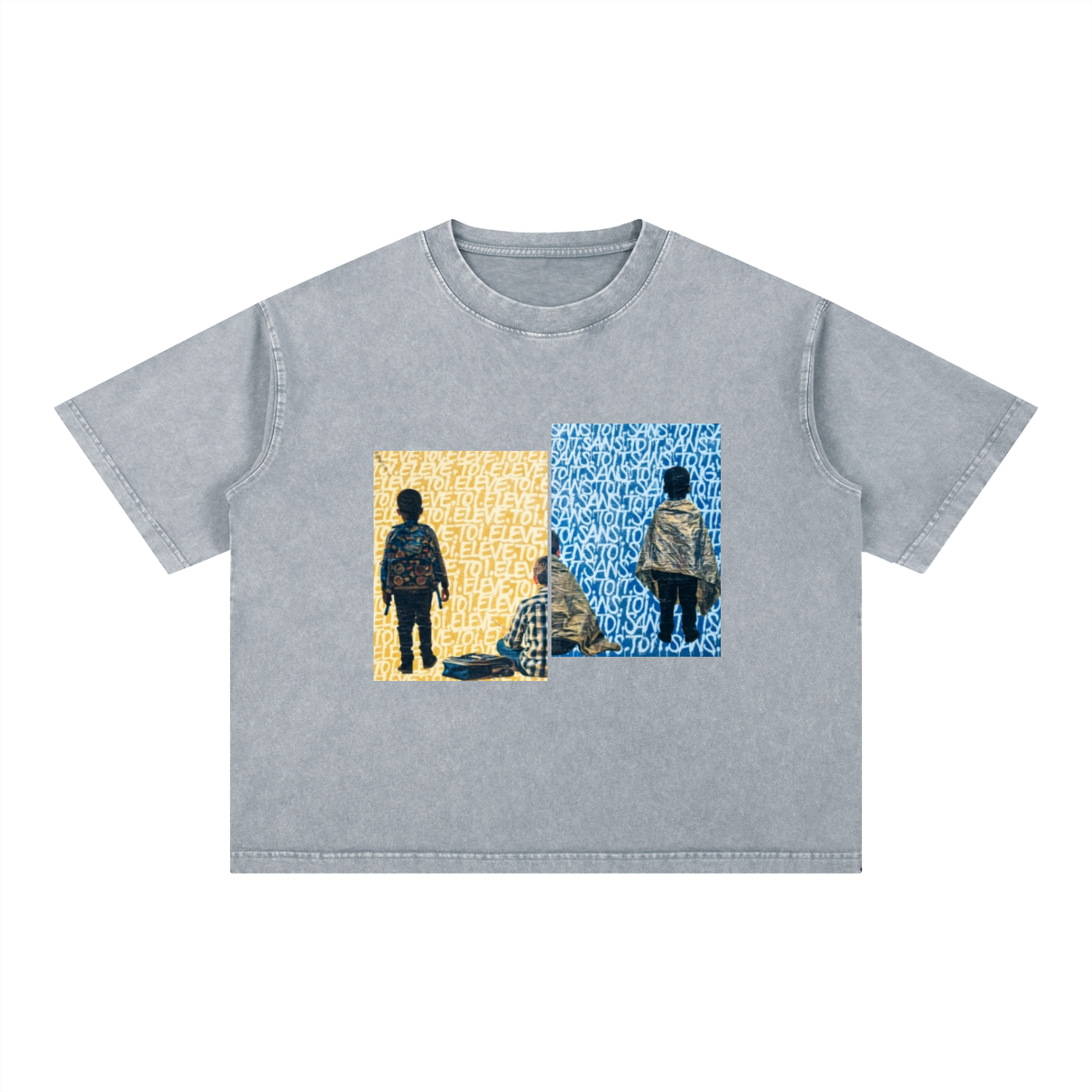 T-SHIRT BOXY OVERSIZE UNISEXE 275G 100% COTON — MINERAL WASH 2