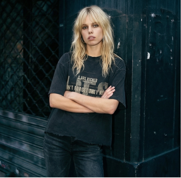 T-SHIRT SNOW WASH BOXY OVERSIZE UNISEXE