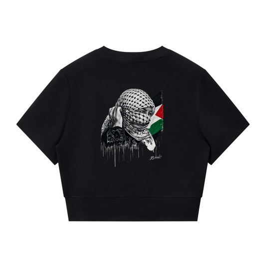 T-shirt femme Full Zip avec l'œuvre Witness de Bandit, issue de sa série réalisée en Palestine. dos