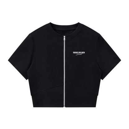 T-shirt femme Full Zip avec l'œuvre Witness de Bandit, issue de sa série réalisée en Palestine.