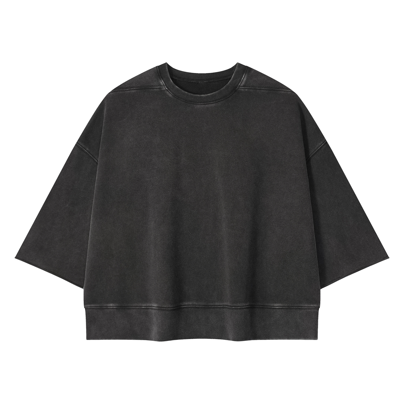 T-shirt Mineral Wash Boxy Raw Edge unisexe avec l’œuvre Witness de Bandit, issue de sa série réalisée en Palestine. Face