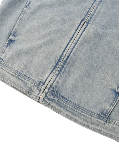 détails de VESTE EN JEAN ZIPPÉE écoresponsable 