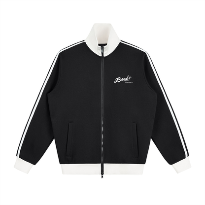 Veste de survêtement polaire unisexe avec l'œuvre Witness de Bandit, issue de sa série réalisée en Palestine. Face Noir