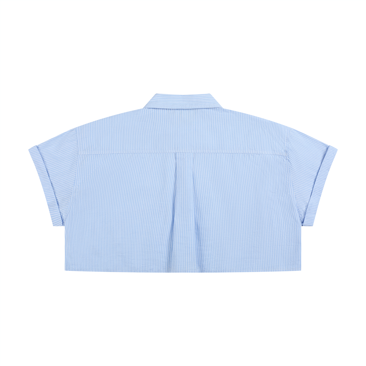 WOMEN'S 100% COTTON CROPPED STRIPED SHIRT