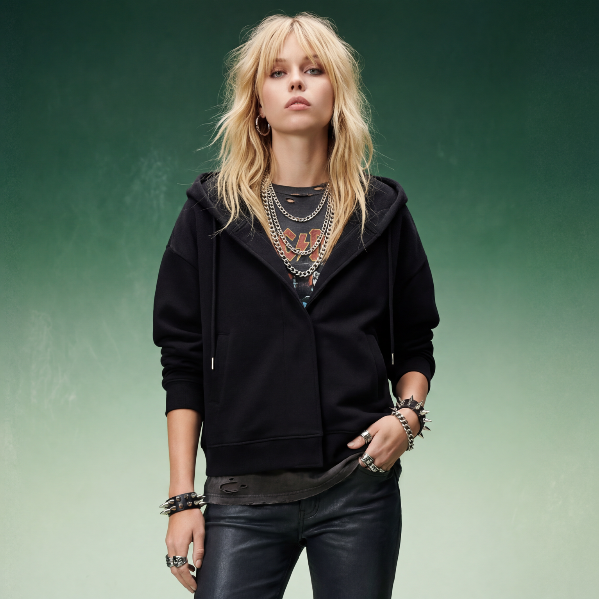 HOODIE BOXY OVERSIZE AVEC BOUTONS – UNISEXE