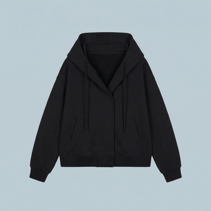HOODIE BOXY OVERSIZE AVEC BOUTONS – UNISEXE
