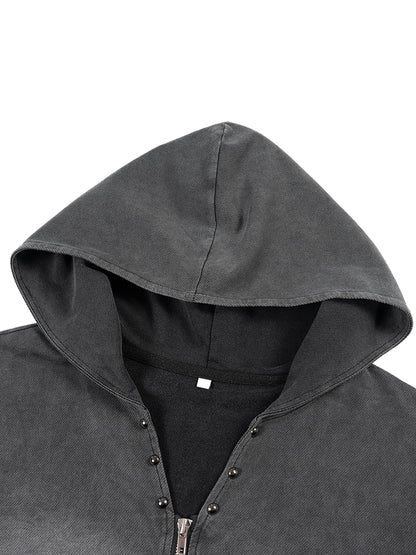 DÉBARDEUR ZIPPÉ À CAPUCHE VINTAGE UNISEXE
