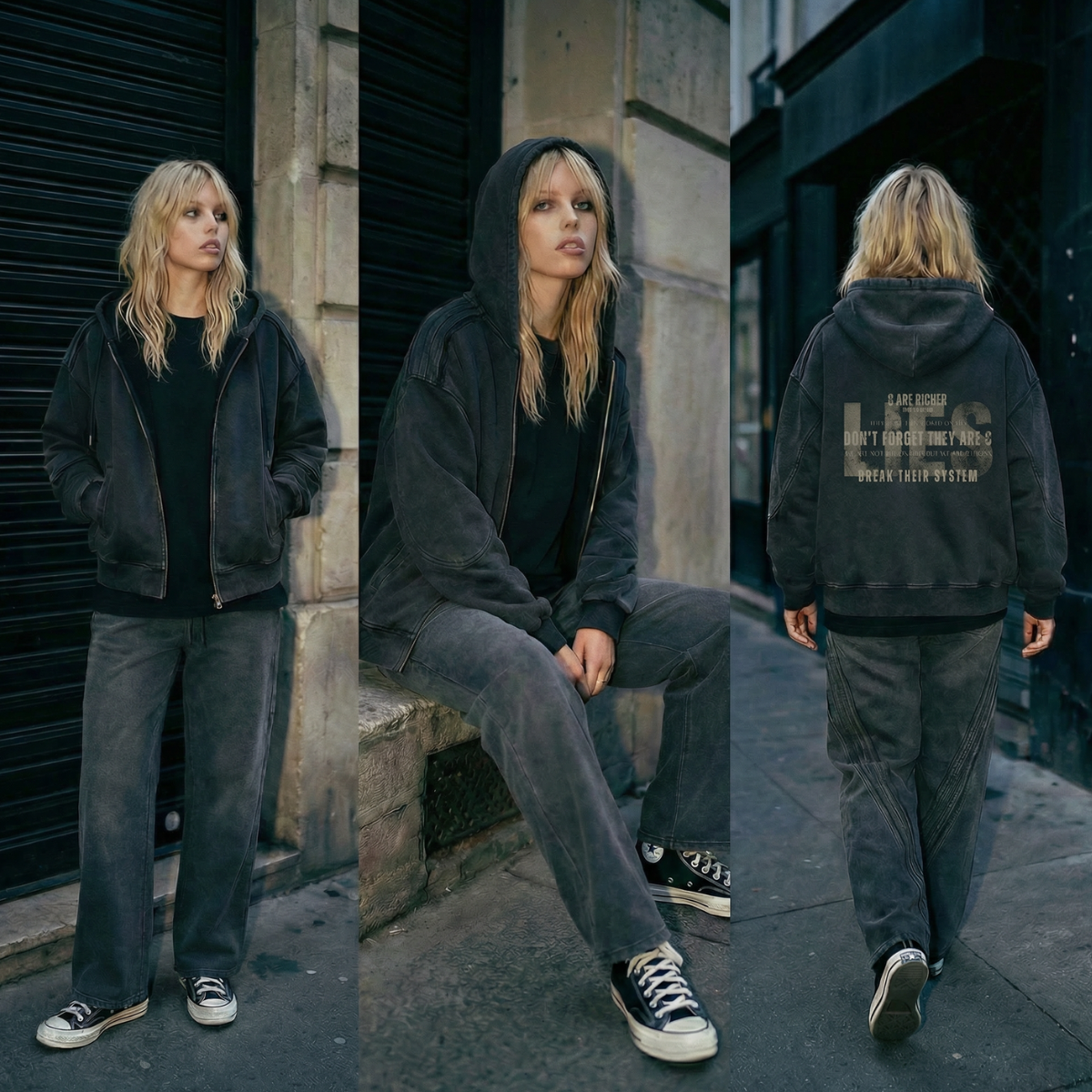 PANTALON JOGGING SNOW  WASHED EN COTON ÉPAIS UNISEXE