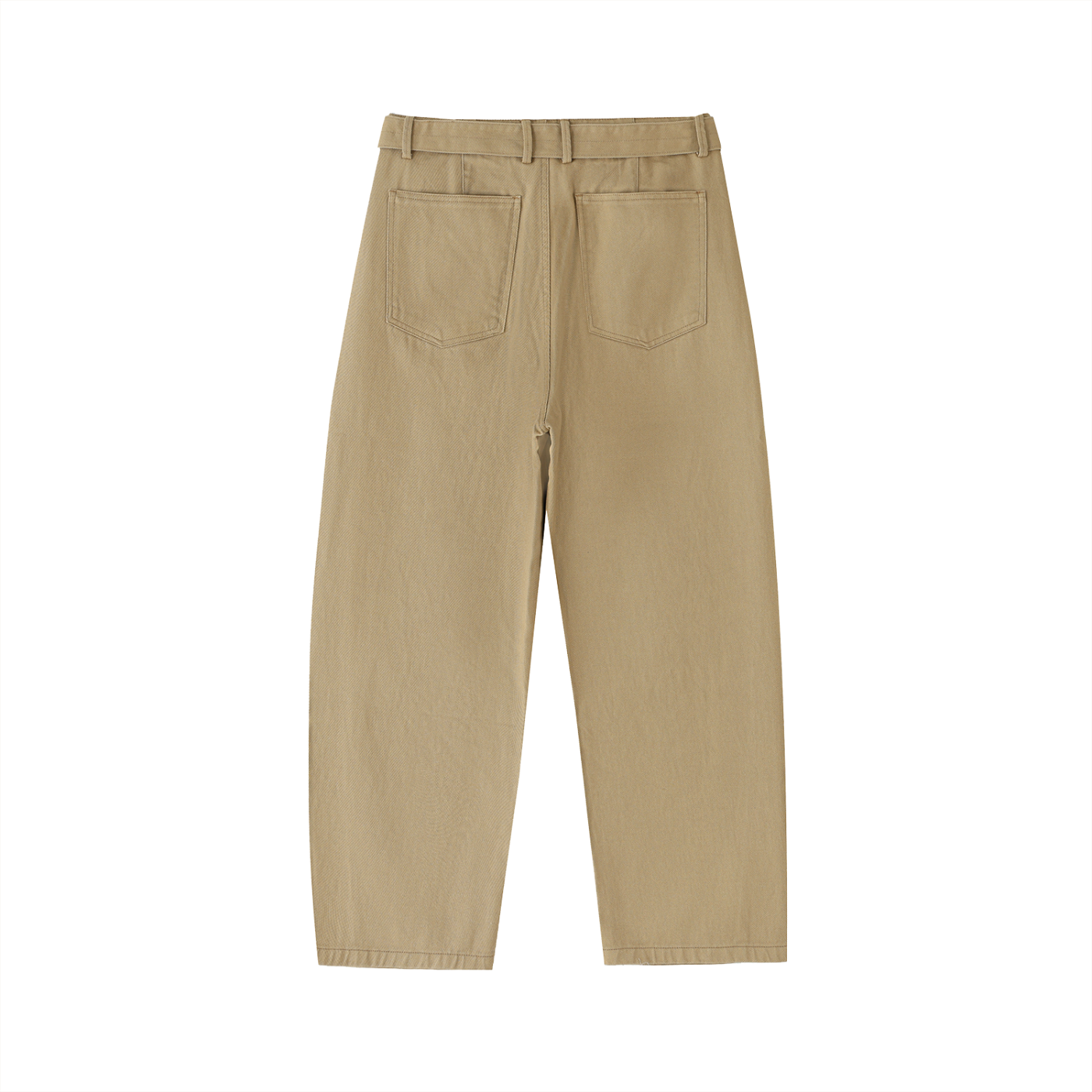 pantalon en pur coton camel dos femme chino 