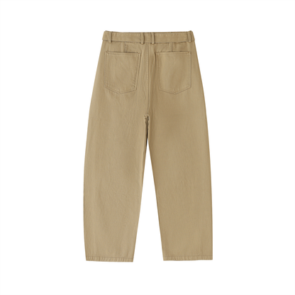 pantalon en pur coton camel dos femme chino 