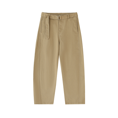 pantalon en pur coton camel femme chino 