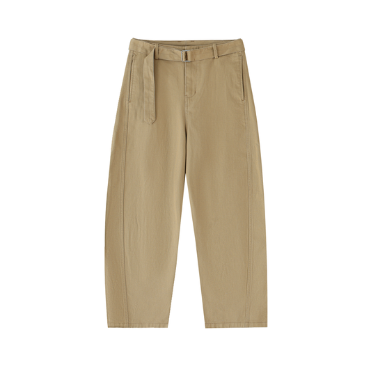 pantalon en pur coton camel femme chino 