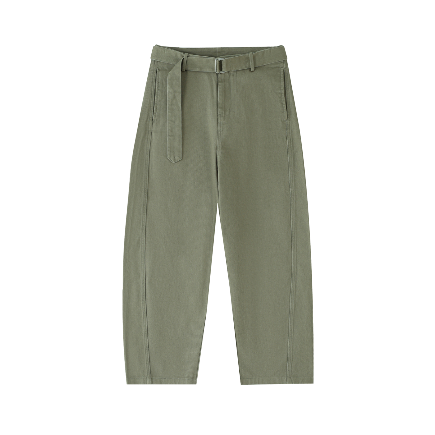 pantalon en pur coton vert femme chino 