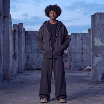 SWEATPANTS SNOW WASHED EN COTON EPAIS