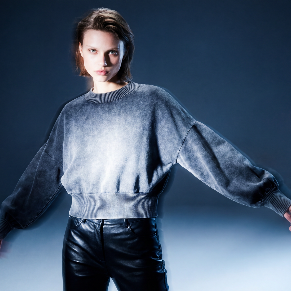 PULL COURT EN COTON NATUREL, MANCHES BALLON