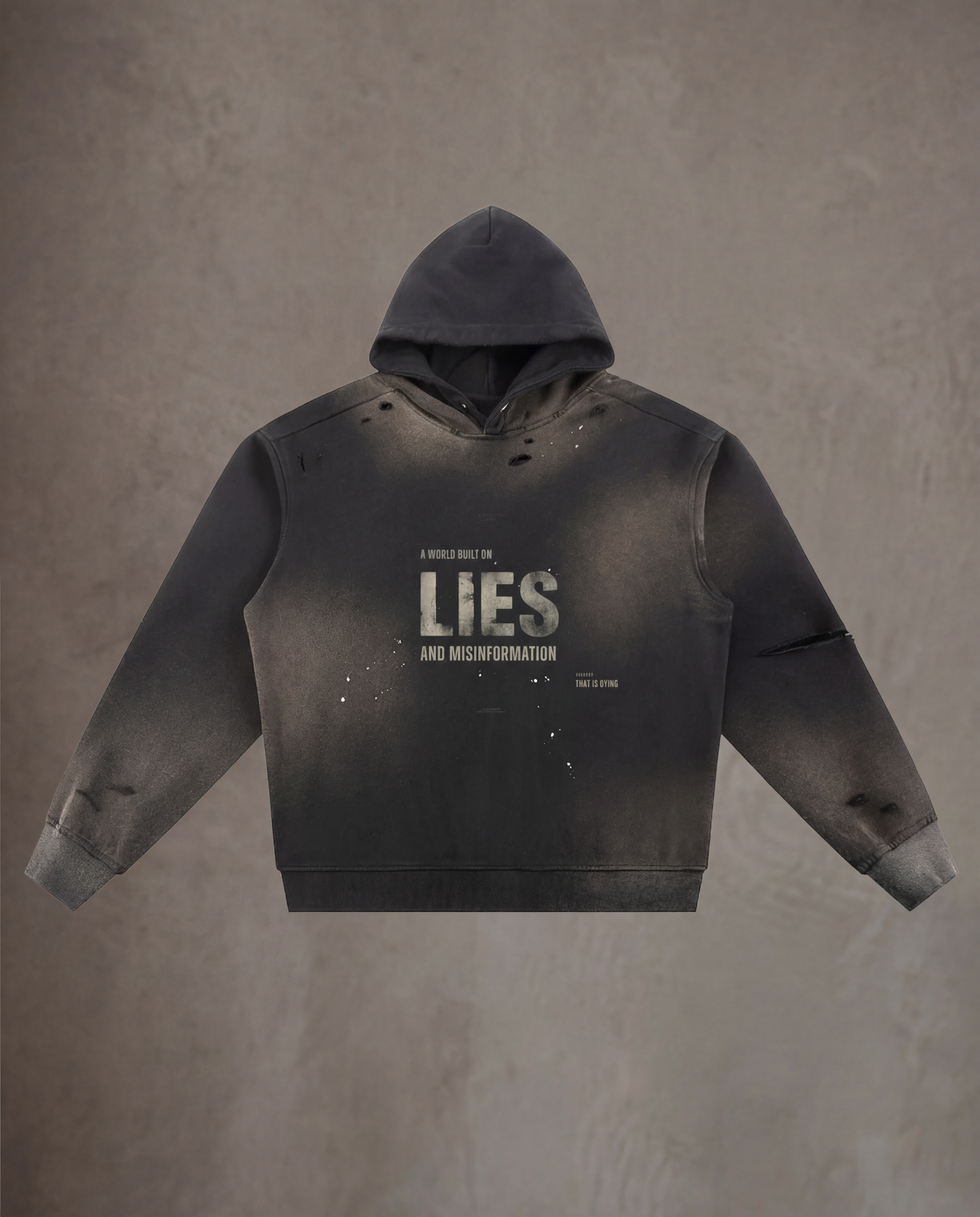 SUN FADE FRAYED FLEECE HOODIE