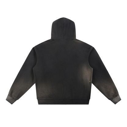 SUN FADE FRAYED FLEECE HOODIE