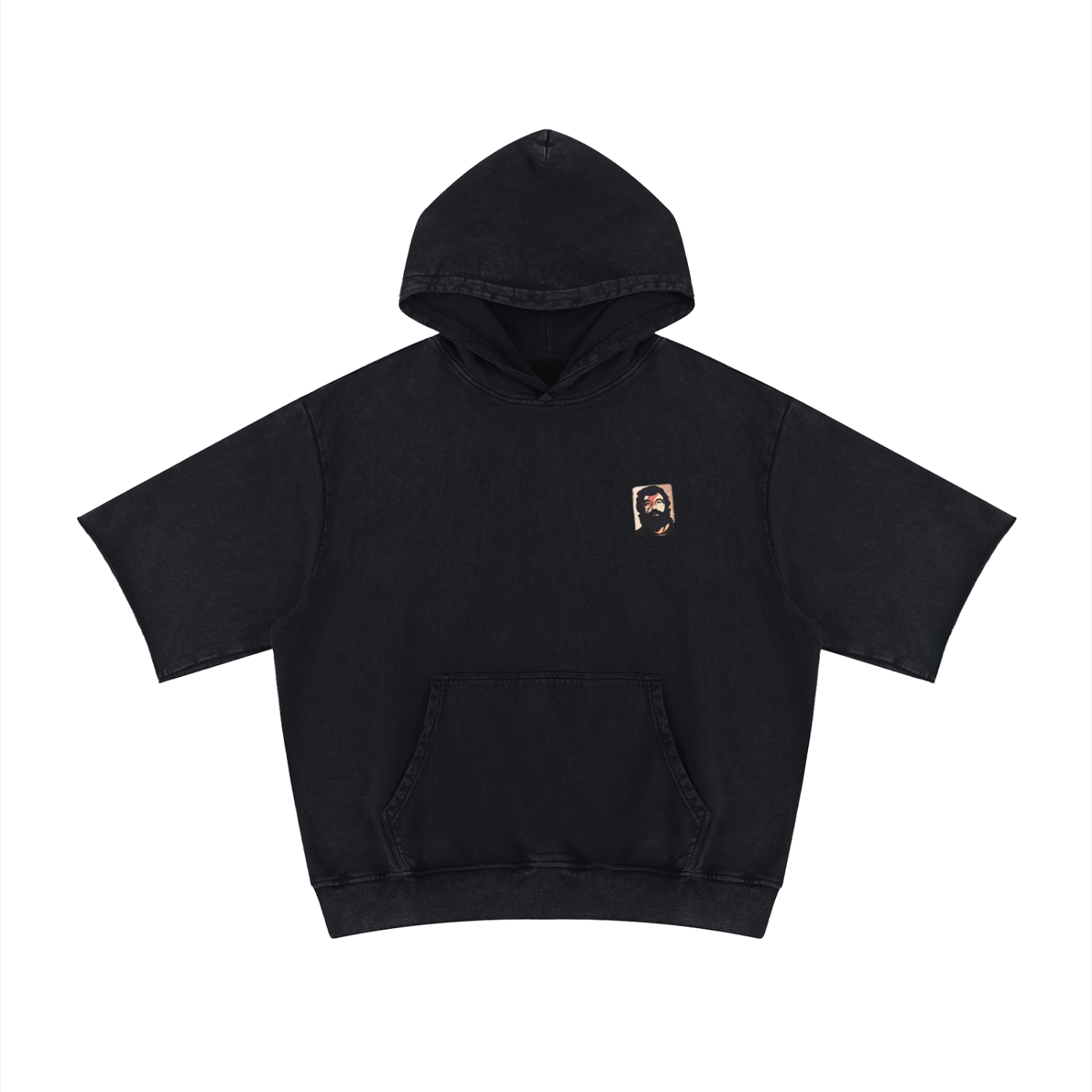 sweat à capuche manche courte 
