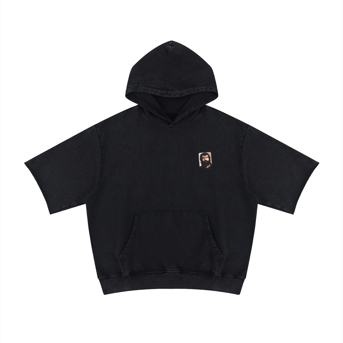 sweat à capuche manche courte 