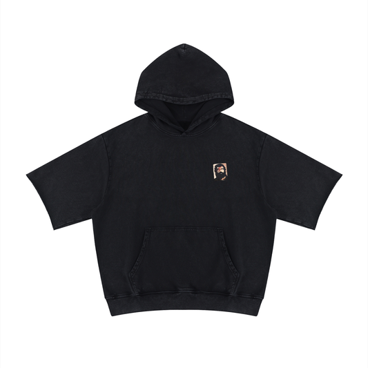 sweat à capuche manche courte 