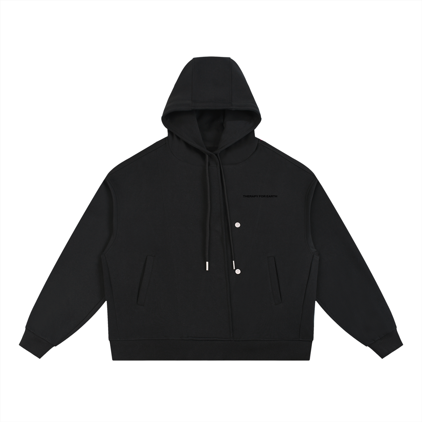 BOXY BUTTON PLACKET HOODIE – OVERSIZE UNISEX