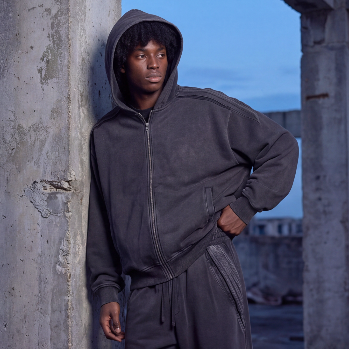 SWEATPANTS SNOW WASHED EN COTON EPAIS