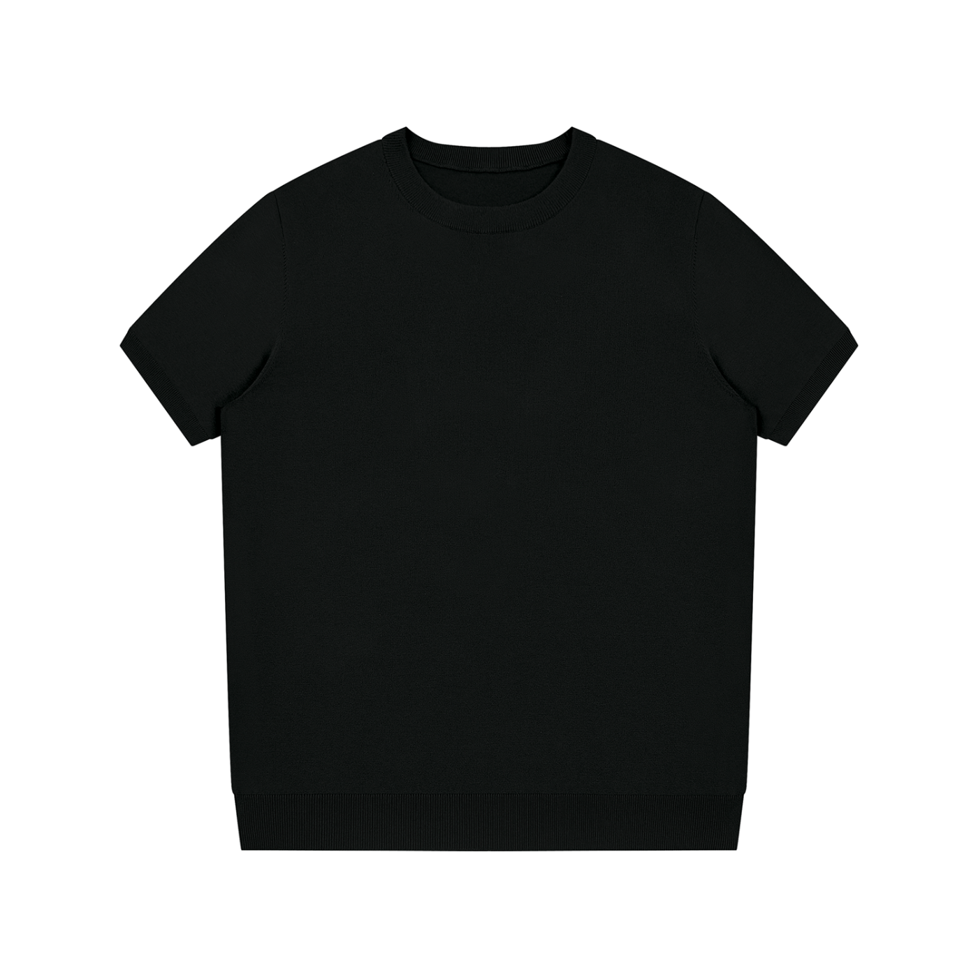 T-shirt unisexe en maille premium Therapy for Earth, noir vue de face, coupe confortable et structurée.