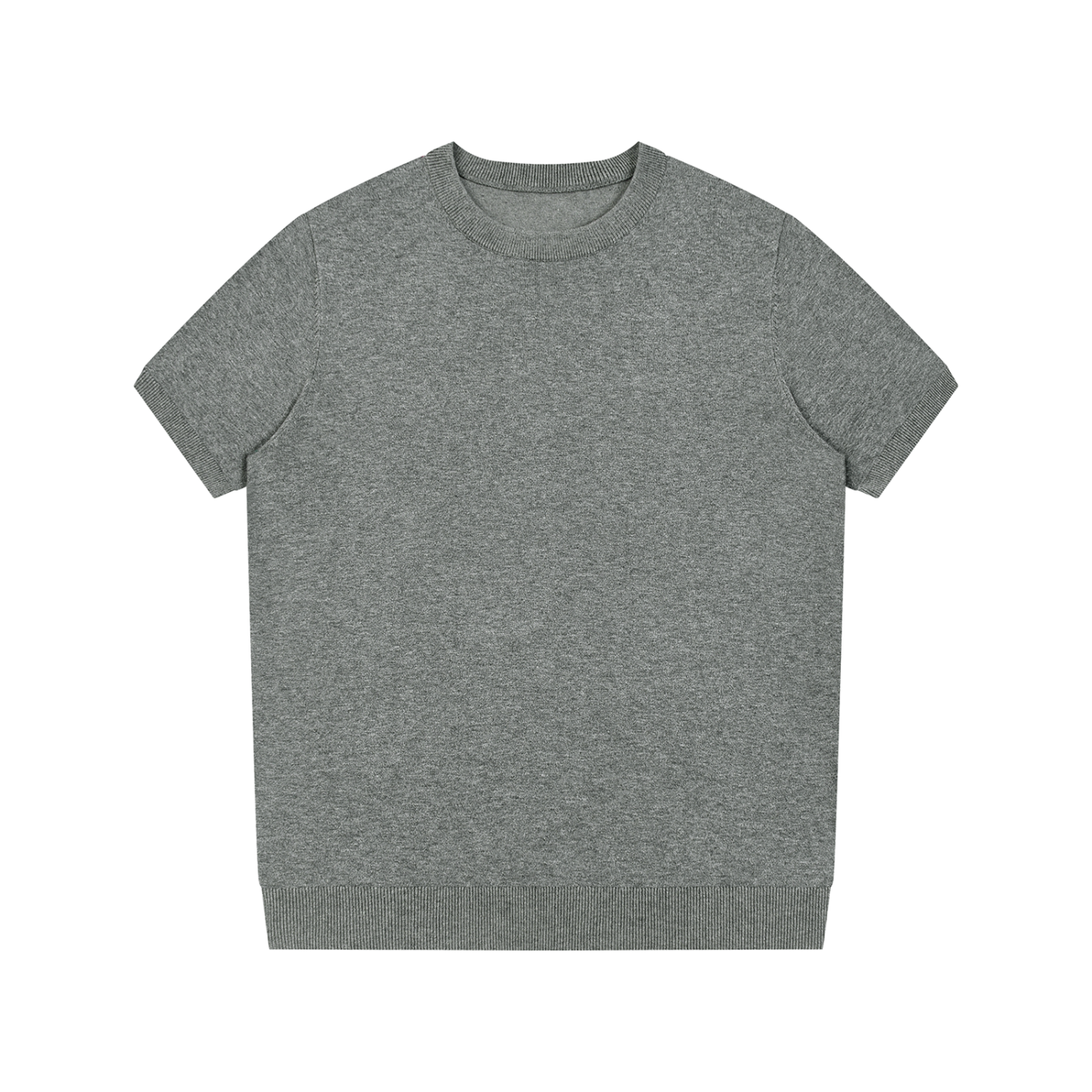 T-shirt unisexe en maille premium Therapy for Earth, vue de face, gris, coupe confortable et structurée.