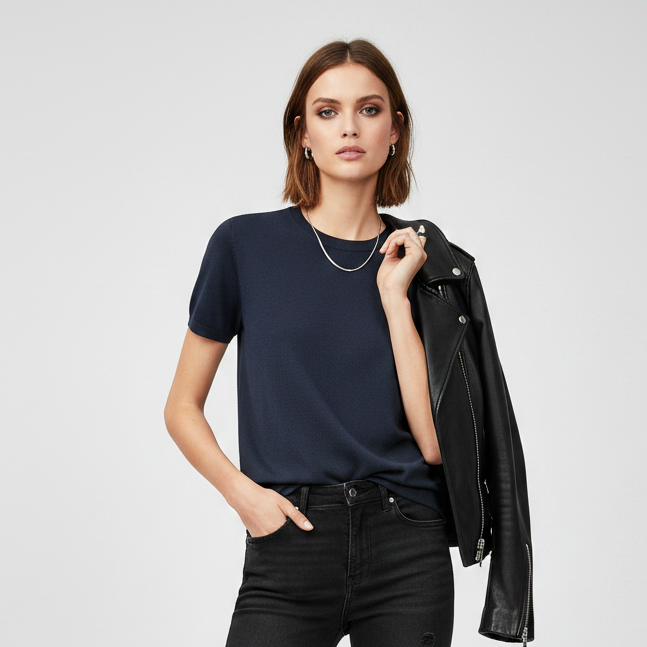 T-shirt unisexe en maille premium Therapy for Earth, vue de face, coupe confortable et structurée.
