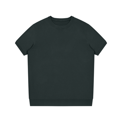 T-shirt unisexe en maille premium Therapy for Earth, vue de face, coupe confortable et structurée. bleu gris 
